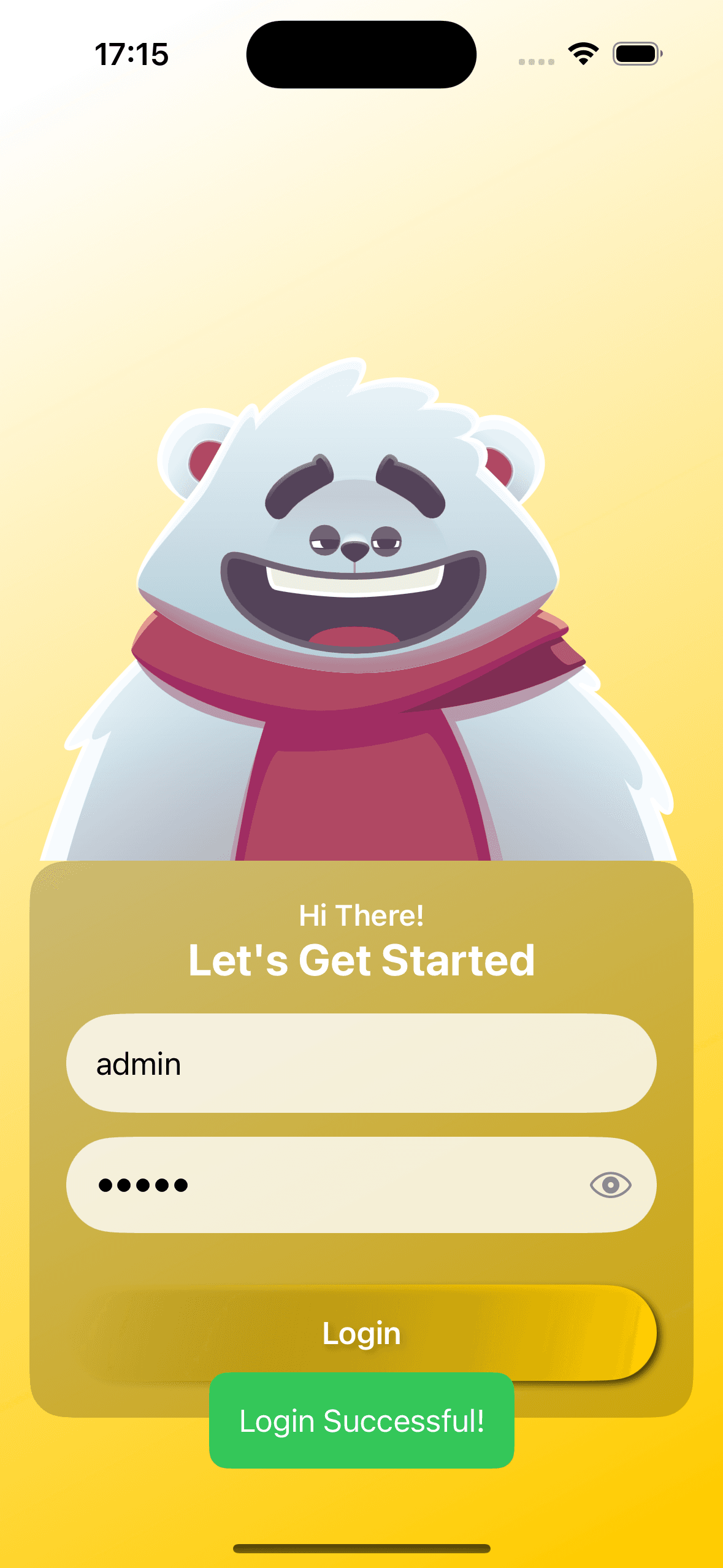 Animation Rive Login